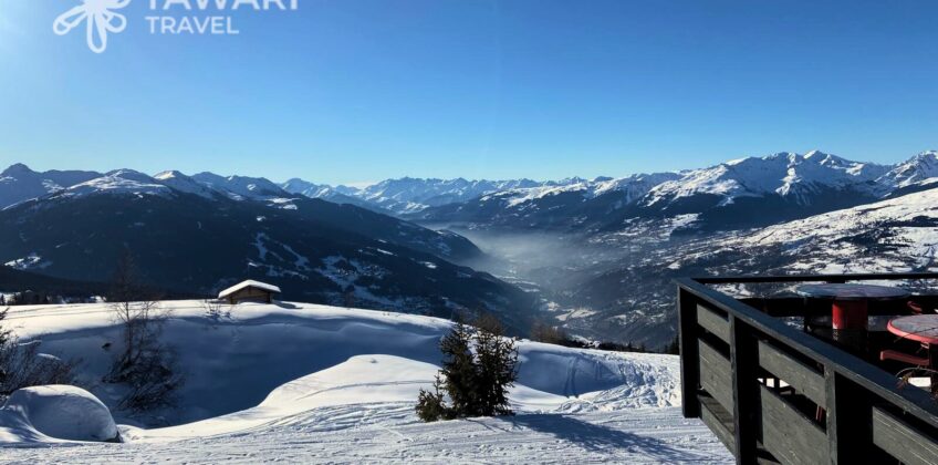 Paysage enneigé Domaine Les Arcs panorama alpin Tawari
