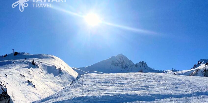 Descente ski naturel domaine Les Arcs sport nature Tawari